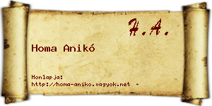 Homa Anikó névjegykártya